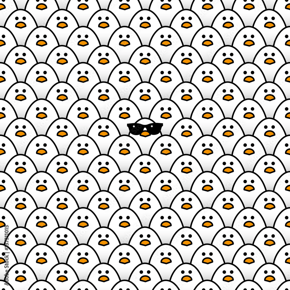 Cool White Chick in Sunglasses surrounded by Chicks Cool White Chick in Sunglasses surrounded by Chicks
