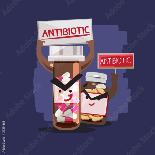antibiotic. charcter design - vector