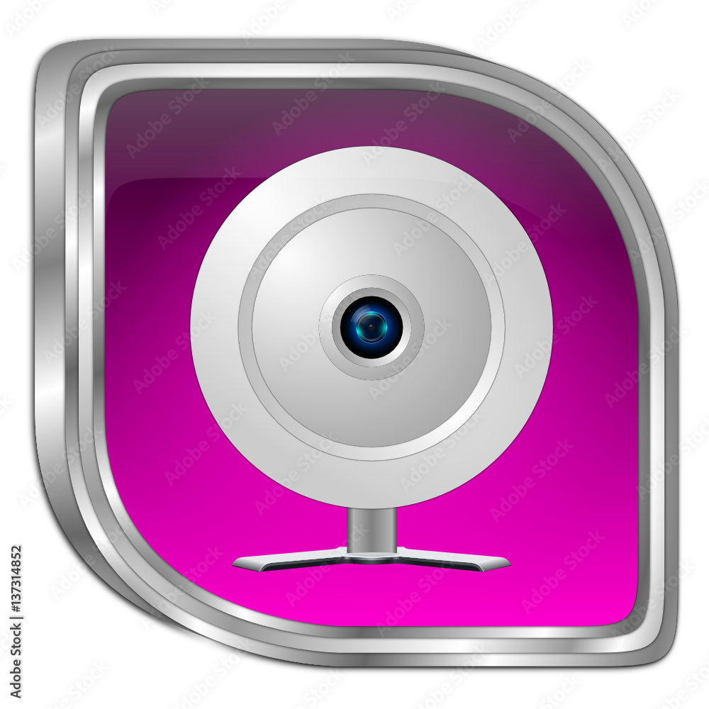 Button with Webcam - 3D illustration Button with Webcam - 3D illustration