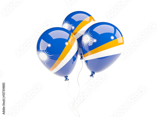 Three balloons with flag of marshall islands