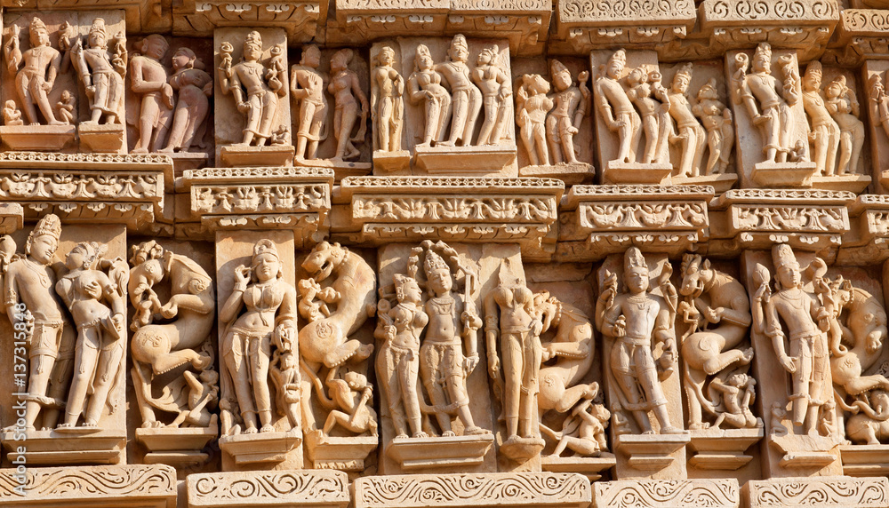Famous erotic temple in Khajuraho, India Famous erotic temple in Khajuraho, India