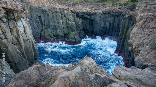 Cliffs in the atlantic ocean  Azores islands