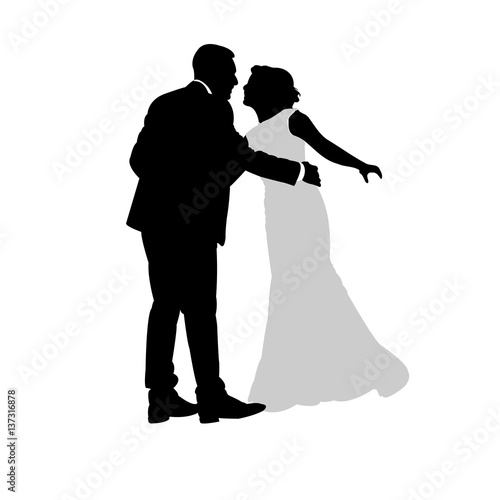 Wedding couple silhouettes