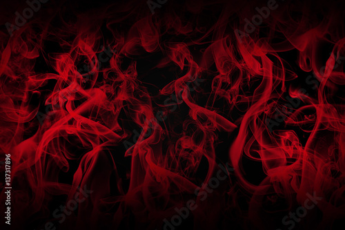 Love Concept. Black Background Full Of Red Smoke 3D illustration photo