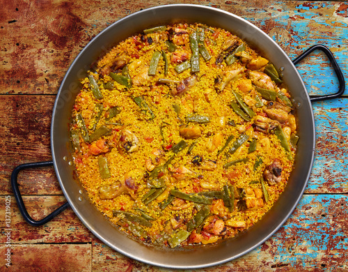 Paella from Spain rice recipe from Valencia