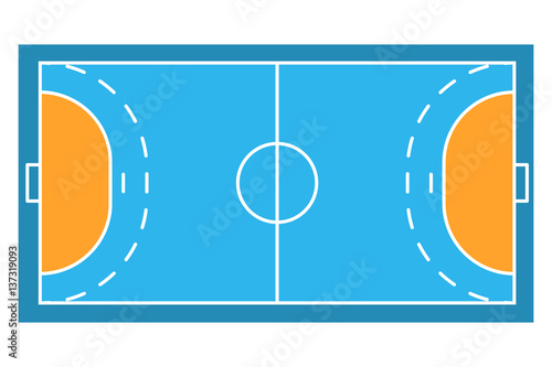 Sample sport field arens of Handball. Flat design. Vector illustration. photo