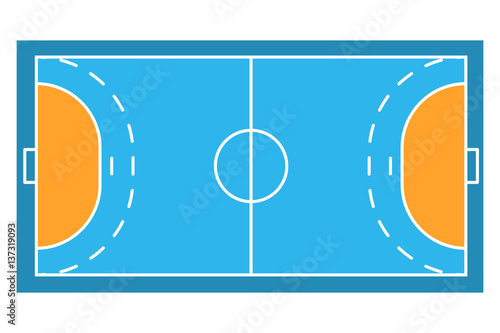 Sample sport field arens of Handball. Flat design. Vector illustration.