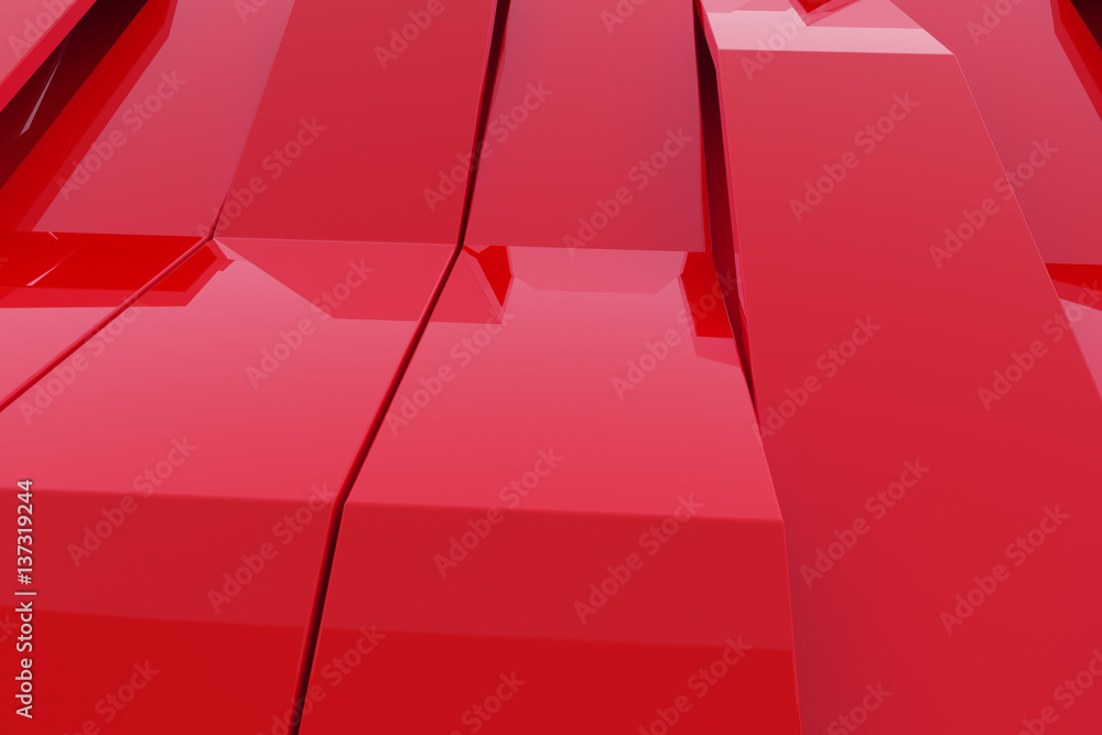 Obraz premium Abstract 3D rendering of gloss plastic waves