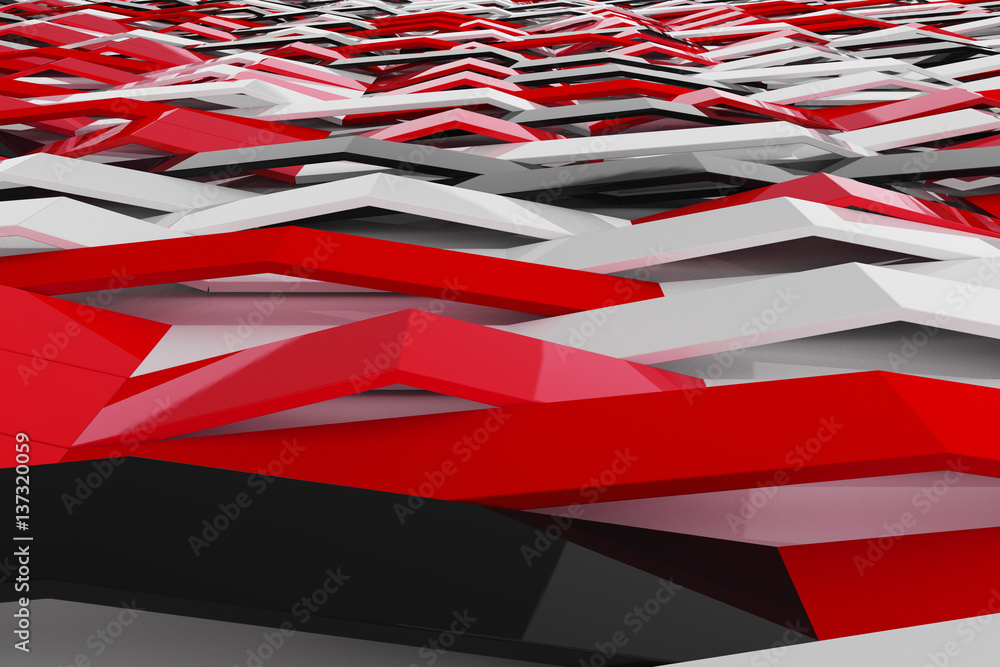 Abstract 3D rendering of gloss plastic waves Abstract 3D rendering of gloss plastic waves