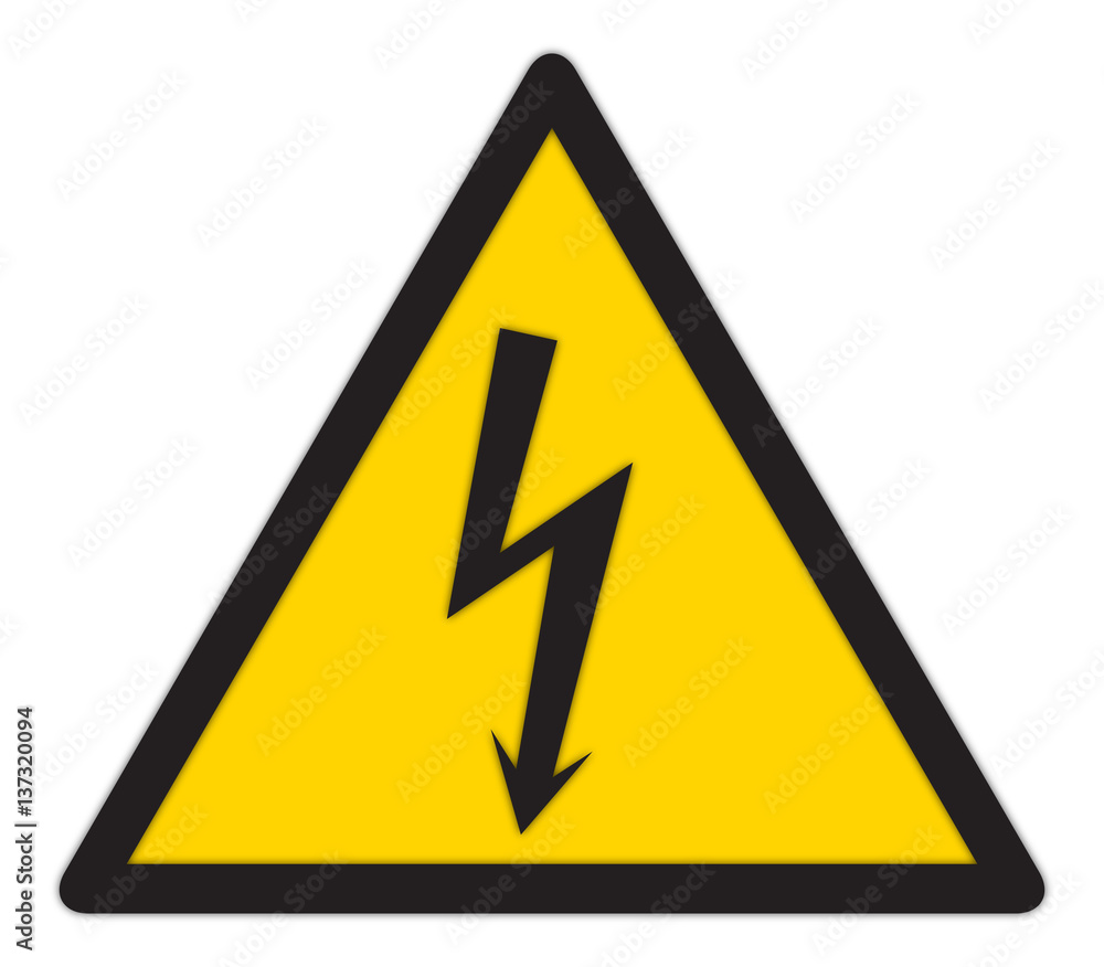 Yellow Shock Sign