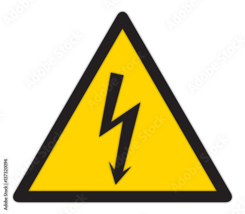 Yellow Shock Sign