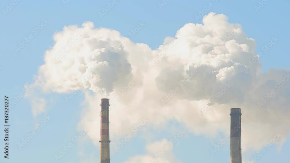 Thin tube power plants emit smoke Thin tube power plants emit smoke