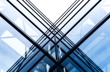 glass architecture of modern building in tokyo