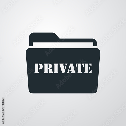 Icono plano carpeta PRIVATE en fondo degradado