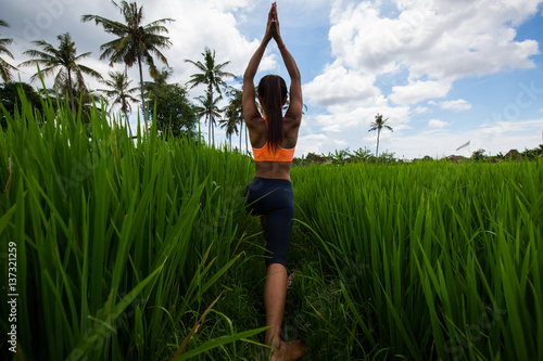 Young girl doing yoga 
