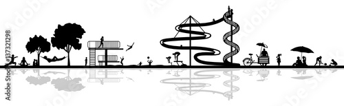 Silhouette Schwimmbad