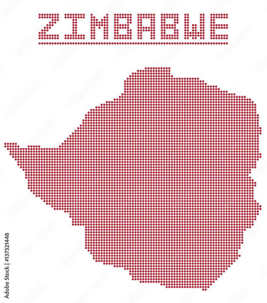 Zimbabwe Africa Dot Map