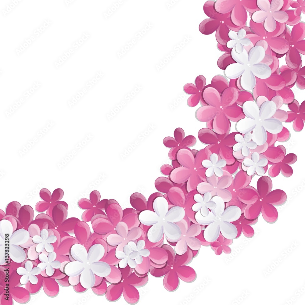the background picture with soft pink flowers in spring