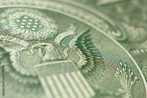 Part of One Dollar Bill Macro Shot