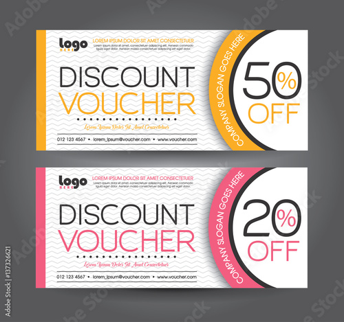 Discount voucher template with clean and modern pattern