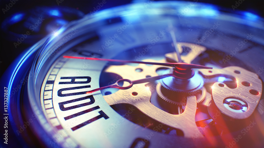 Audit - Phrase on Pocket Watch. 3D. Audit - Phrase on Pocket Watch. 3D.
