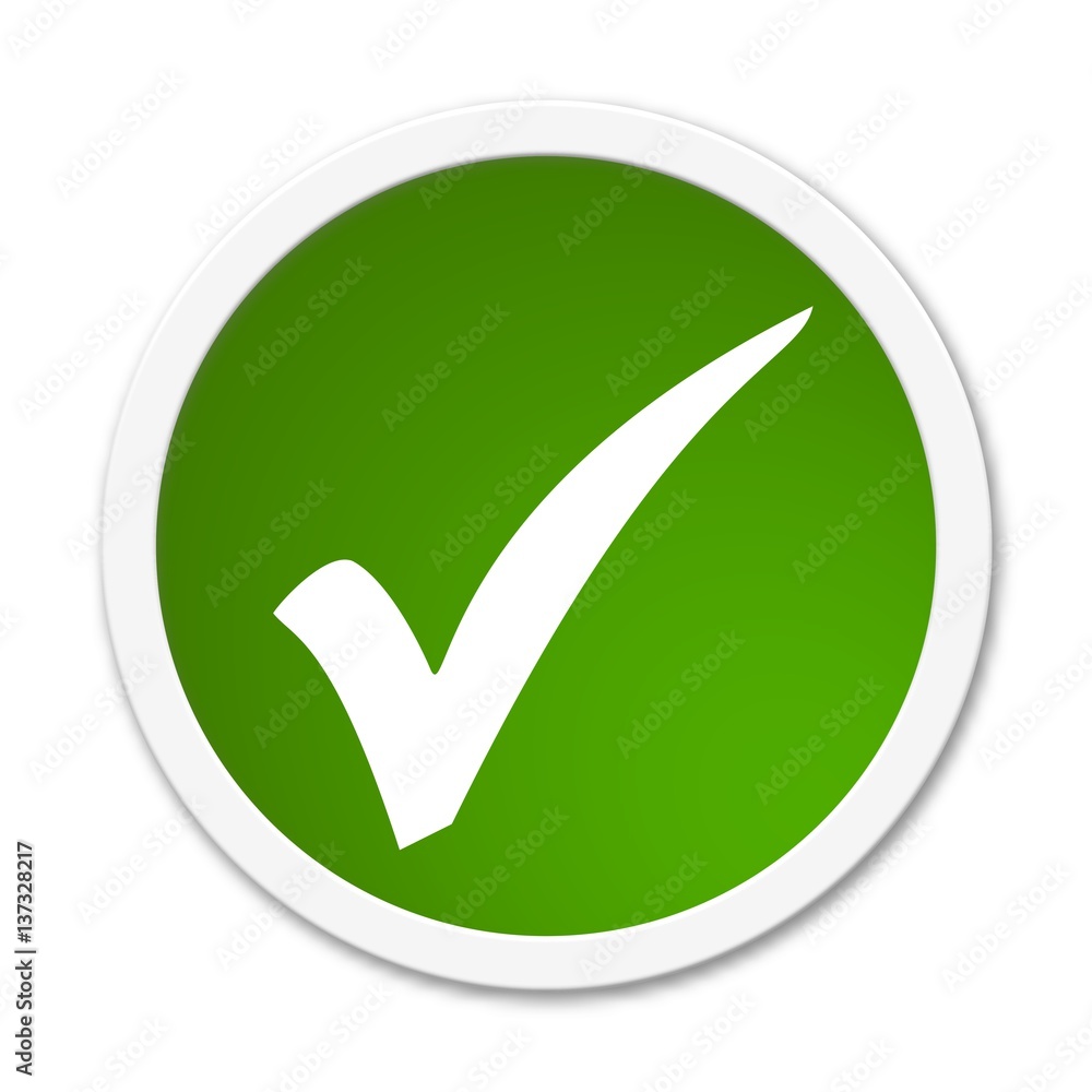 Runder Button zeigt Haken Runder Button zeigt Haken