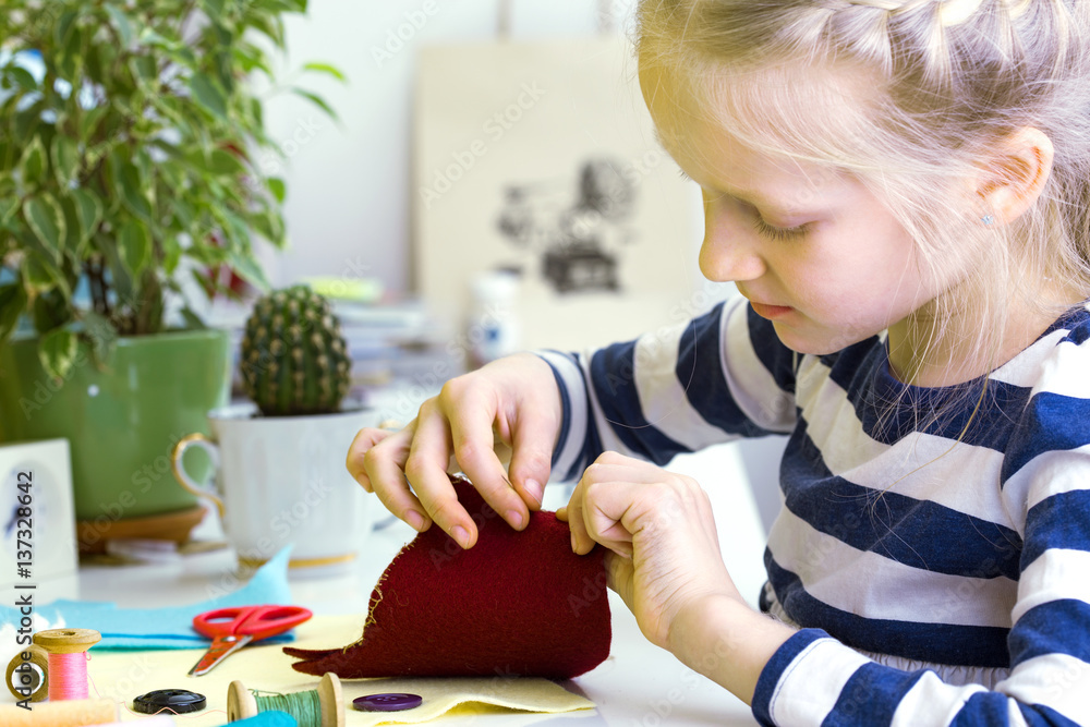 little girl sews toy little girl sews toy