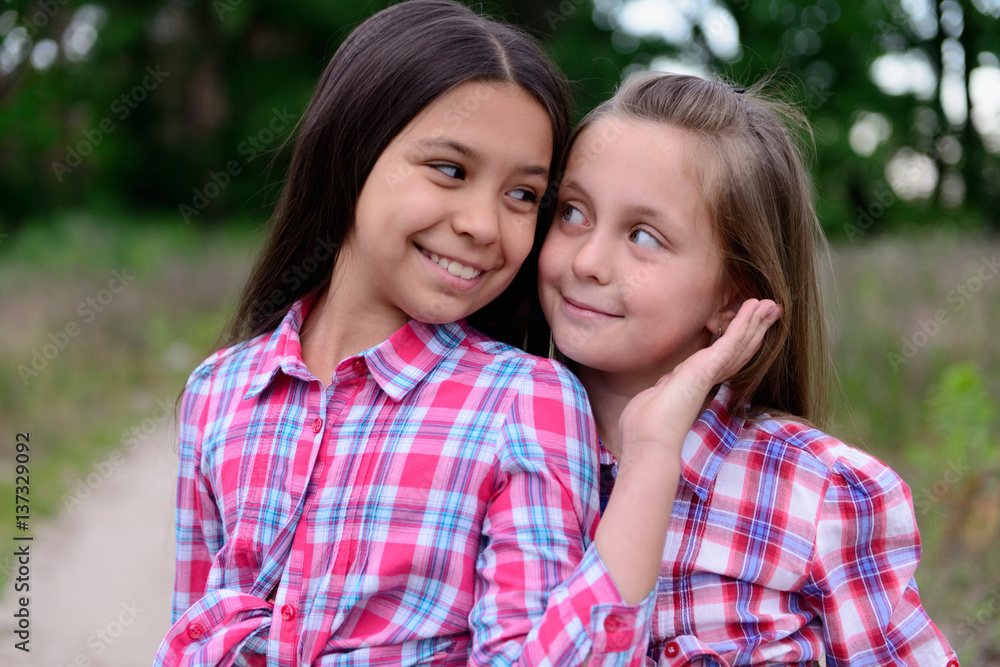 Two cute little sisters