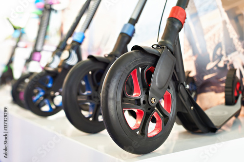 Push Scooters in sport shop