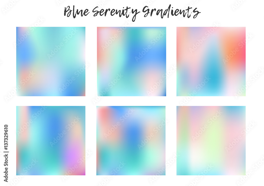 Blue Vivid Creative multicolored blurred background set for Web and Mobile Applications, social media, posters.
