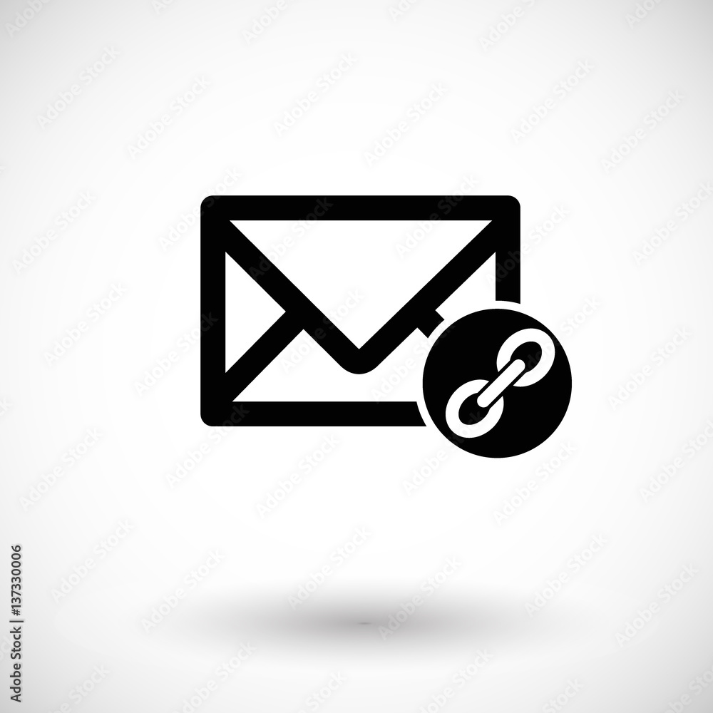Mail connection flat vector icon Mail connection flat vector icon