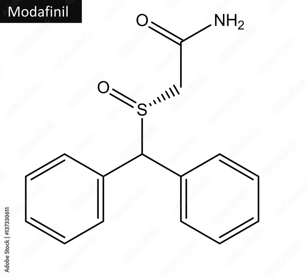 Molecular structure of Modafinil Stock Illustration | Adobe Stock