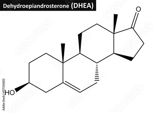 Molecular structure of Dehydroepiandrosterone photo
