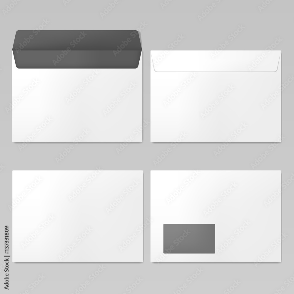 C6 Envelopes mockup front and back view, vector illustration C6 Envelopes mockup front and back view, vector illustration