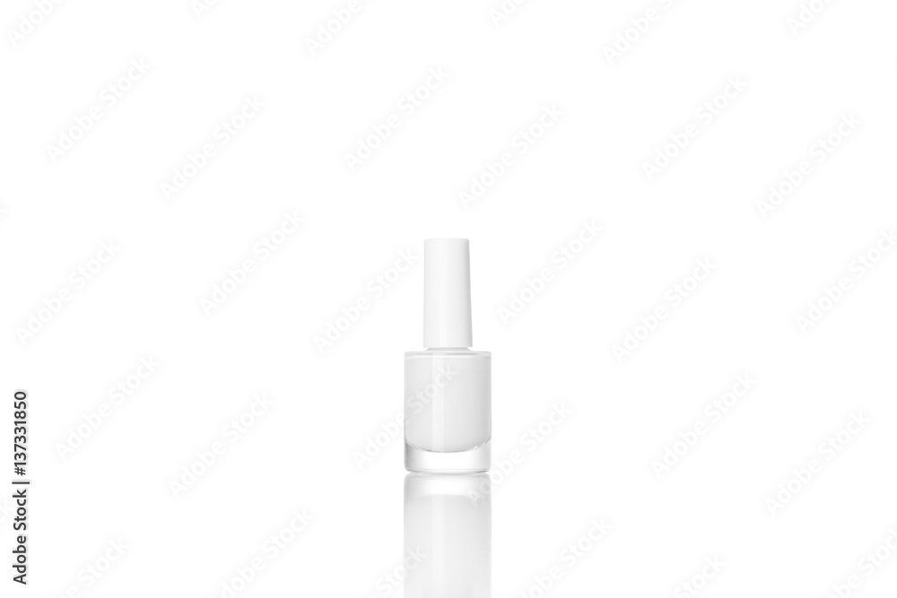 Blank bottle of nail polish isolated in white. Mock up. Blank bottle of nail polish isolated in white. Mock up.