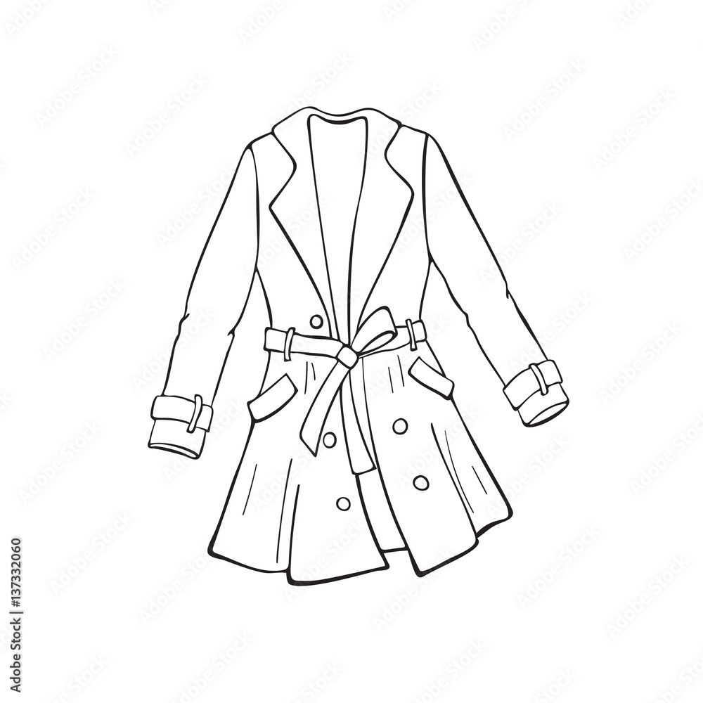 Hand drawn leather jacket isolated on white background. Casual clothing icon in line art style. Hand drawn leather jacket isolated on white background. Casual clothing icon in line art style.