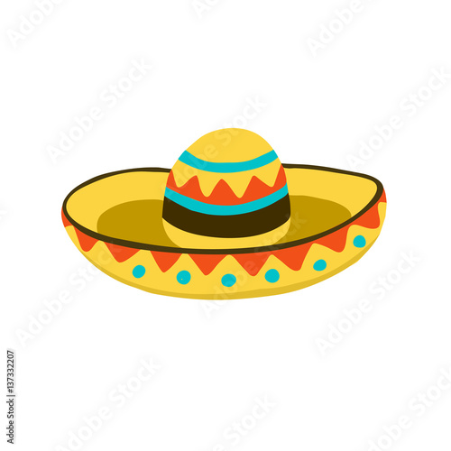Traditional mexican hat symbol. Sombrero icon isolated on white background.