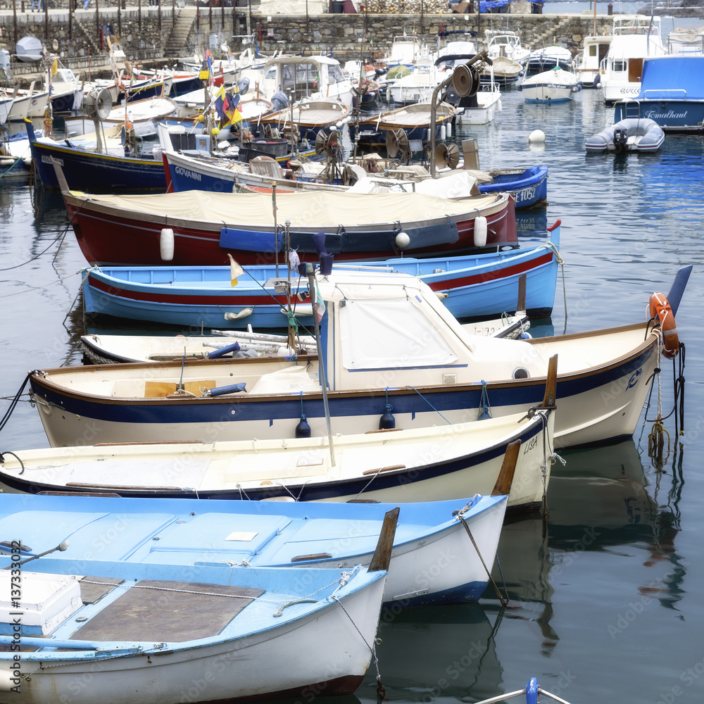 Camogli, the fishing harbour. Color image