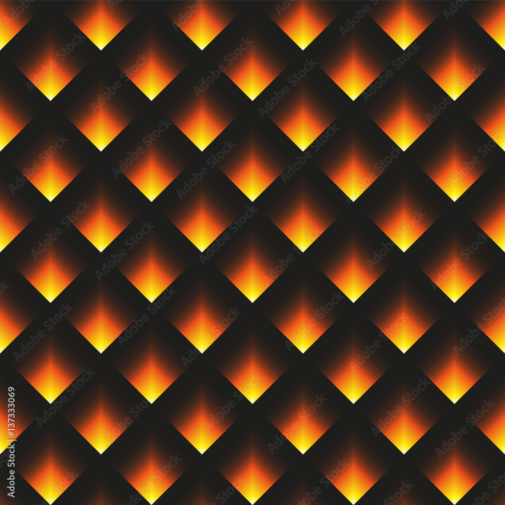 Seamless of black background with yellow rhombus. Seamless of black background with yellow rhombus.