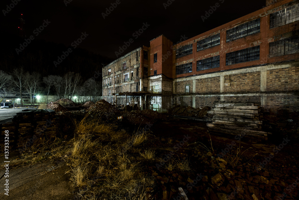 Partially Demolished Abandoned Glass Company - Wheeling, West Virginia