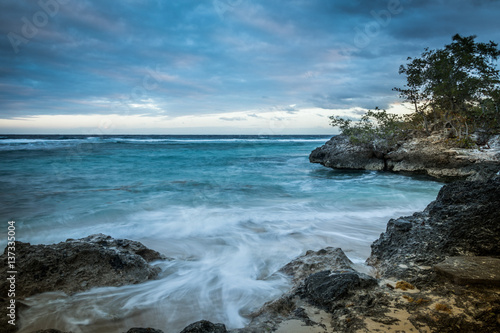 Playa Blanca, Rafael Freyre, Holguin, Cuba. Ocean front dawn.