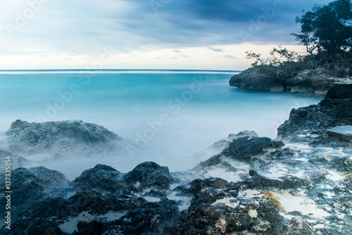 Canvastavla Playa Blanca, Rafael Freyre, Holguin, Cuba. Ocean front dawn.
