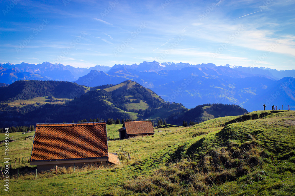 Top of Rigi mountain views, Switzerland