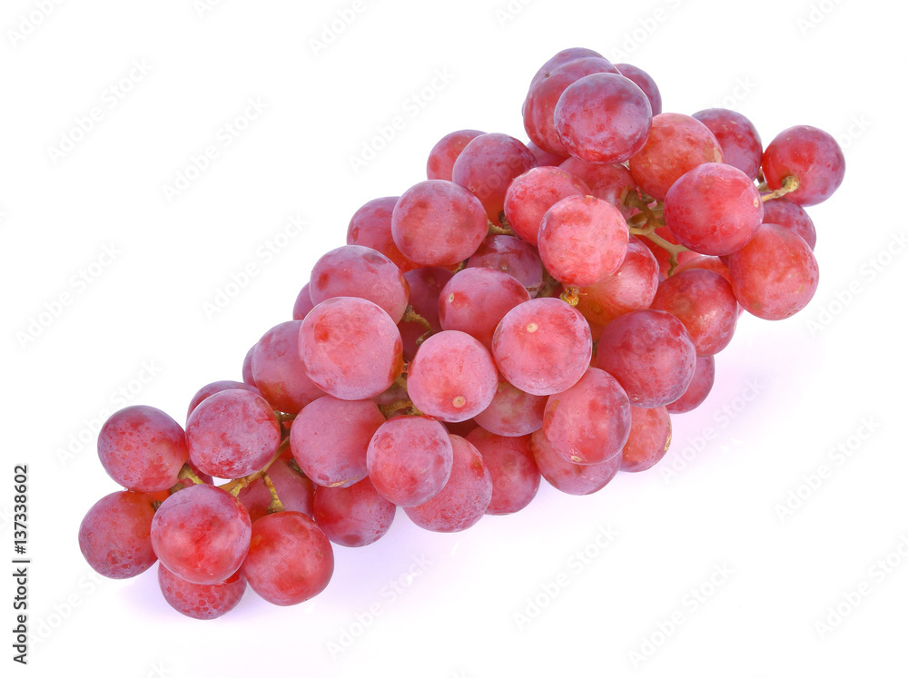 Fototapeta premium Red grapes on a white background