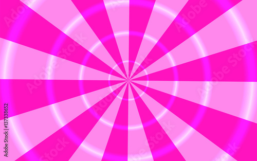 Vector illustration. Abstract background. Divergent beams and bright rings. Different colors.
