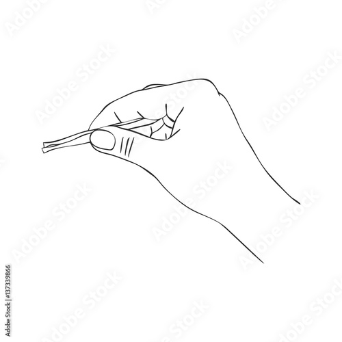 vector hand with eyebrow tweezers