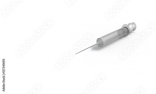 3d illustration of syringe; right view