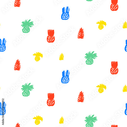 Tropical pattern with fruits and leafs