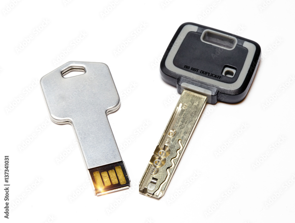 Key mechanical, crack-resistant, with high extent of protection, and a key electronic with a microchip.. Key mechanical, crack-resistant, with high extent of protection, and a key electronic with a microchip..