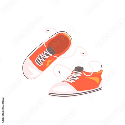 Comfortable Sportive Footwear Pair, Part Of BMX Rider Ammunition And Equipment Set Isolated Object